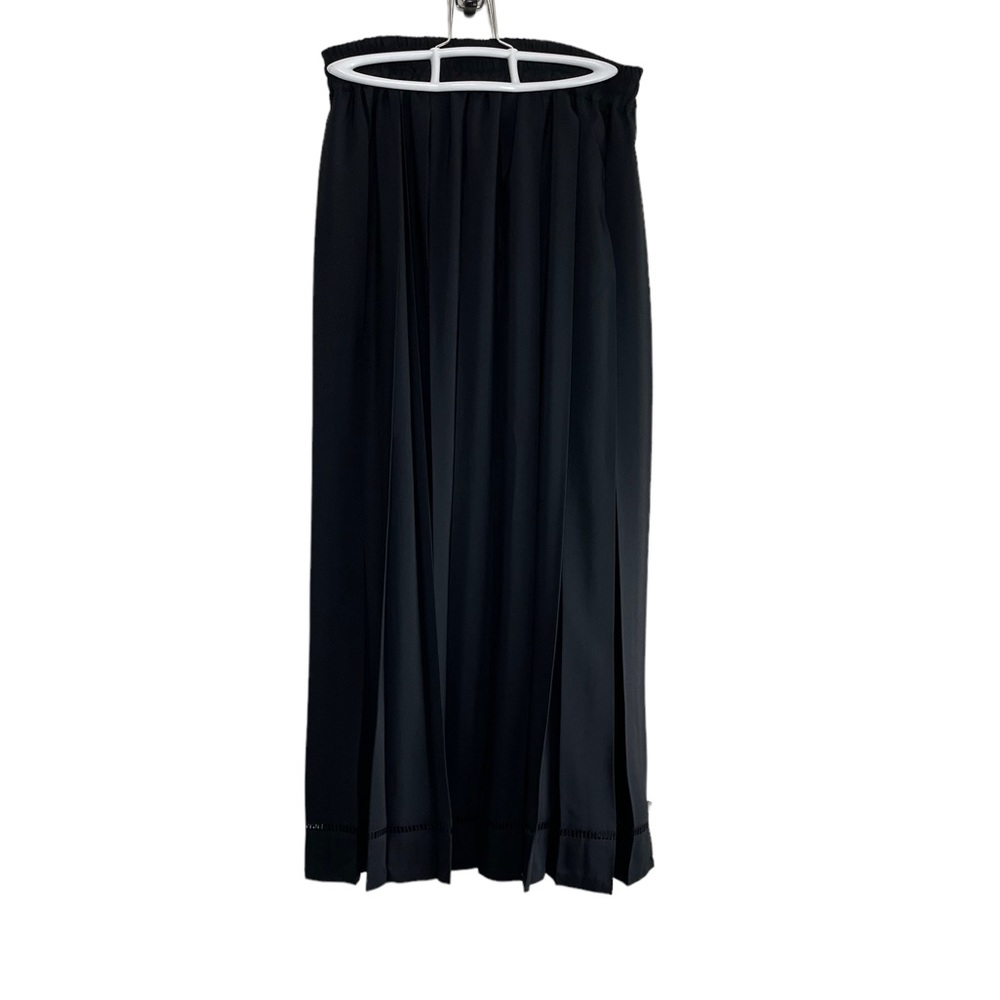 Toupy 'Alexia’ womens black box-pleated midi skirt size 21 Made in France